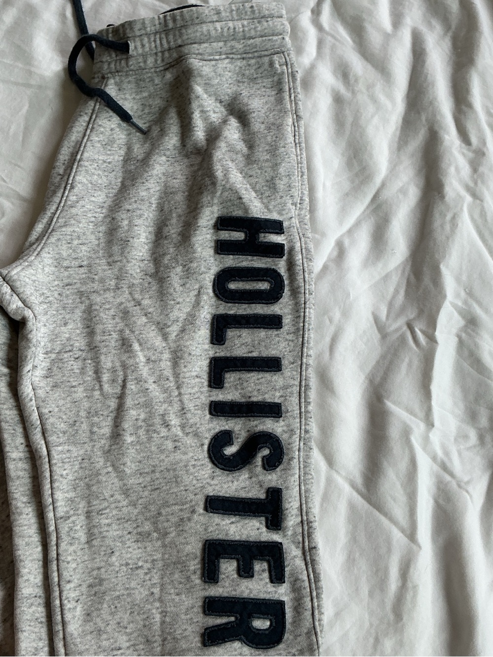 Hollister Light Gray Sweatpants with Navy Logo